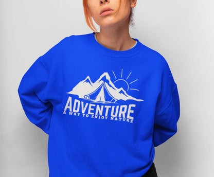 Graphic Designed Minimalist Unisex Adventure Crewneck Sweatshirt