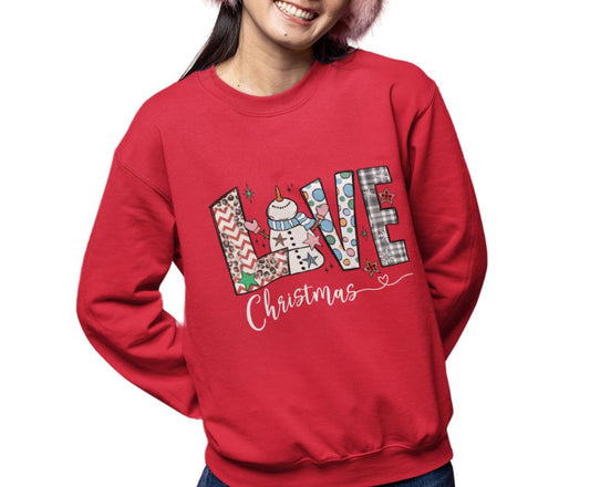 Graphic Designed Holiday Love Christmas Unisex Crewneck Sweatshirt