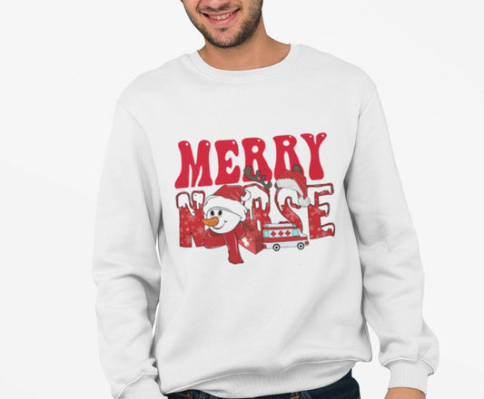 Graphic Designed Holiday Christmas Nurse Unisex Crewneck Sweatshirt