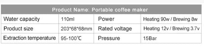 Portable Automatic Espresso Coffee Machine