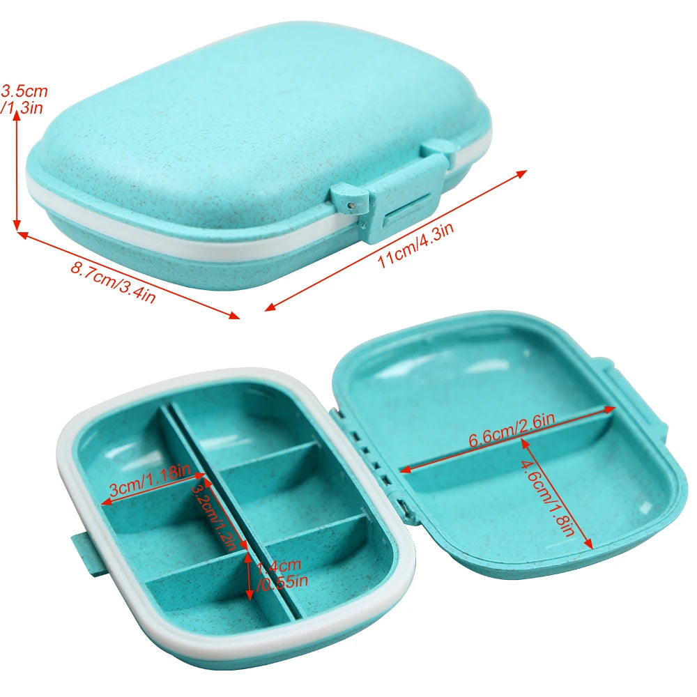 8-Compartment Portable Pill Organizer Box
