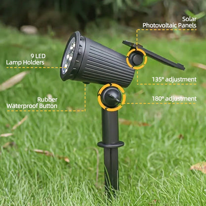 9 LED RGB Solar Spot Lights