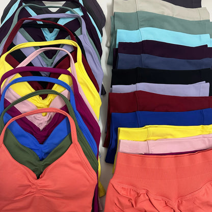 Backless Tank Top High-Waist Shorts