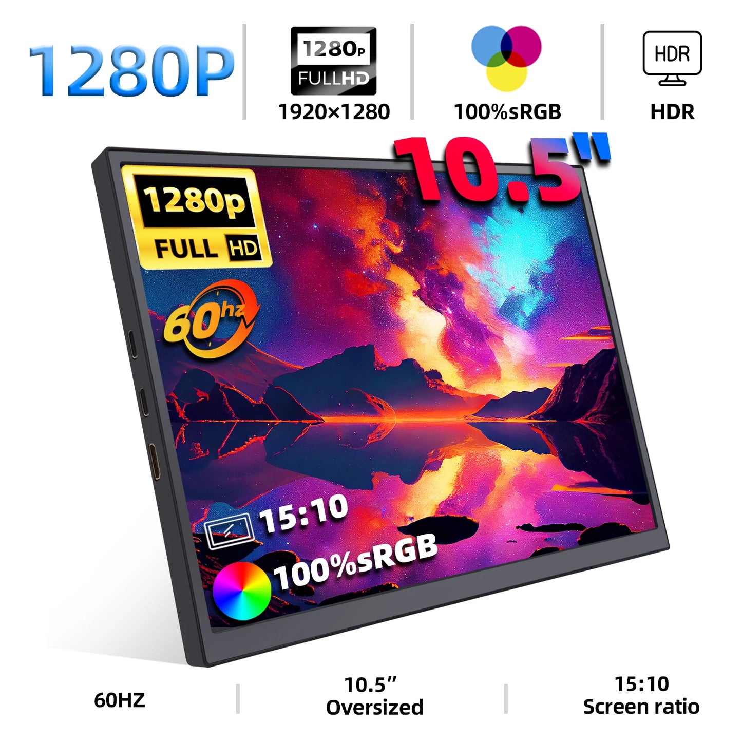 10.5" Portable IPS Monitor 1920x1280