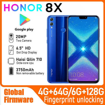 HONOR 8X Smartphone 6.5" Display 20MP Camera Global Firmware