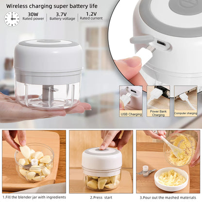 Electric Mini Food Chopper Garlic Masher