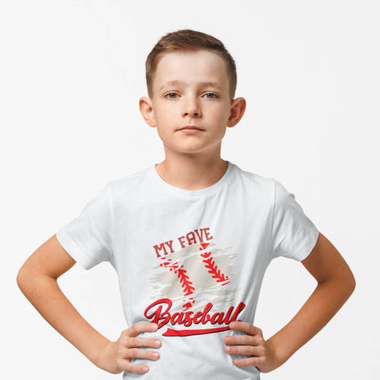 Designed Kids Fave Baseball Graphic Print T-shirts